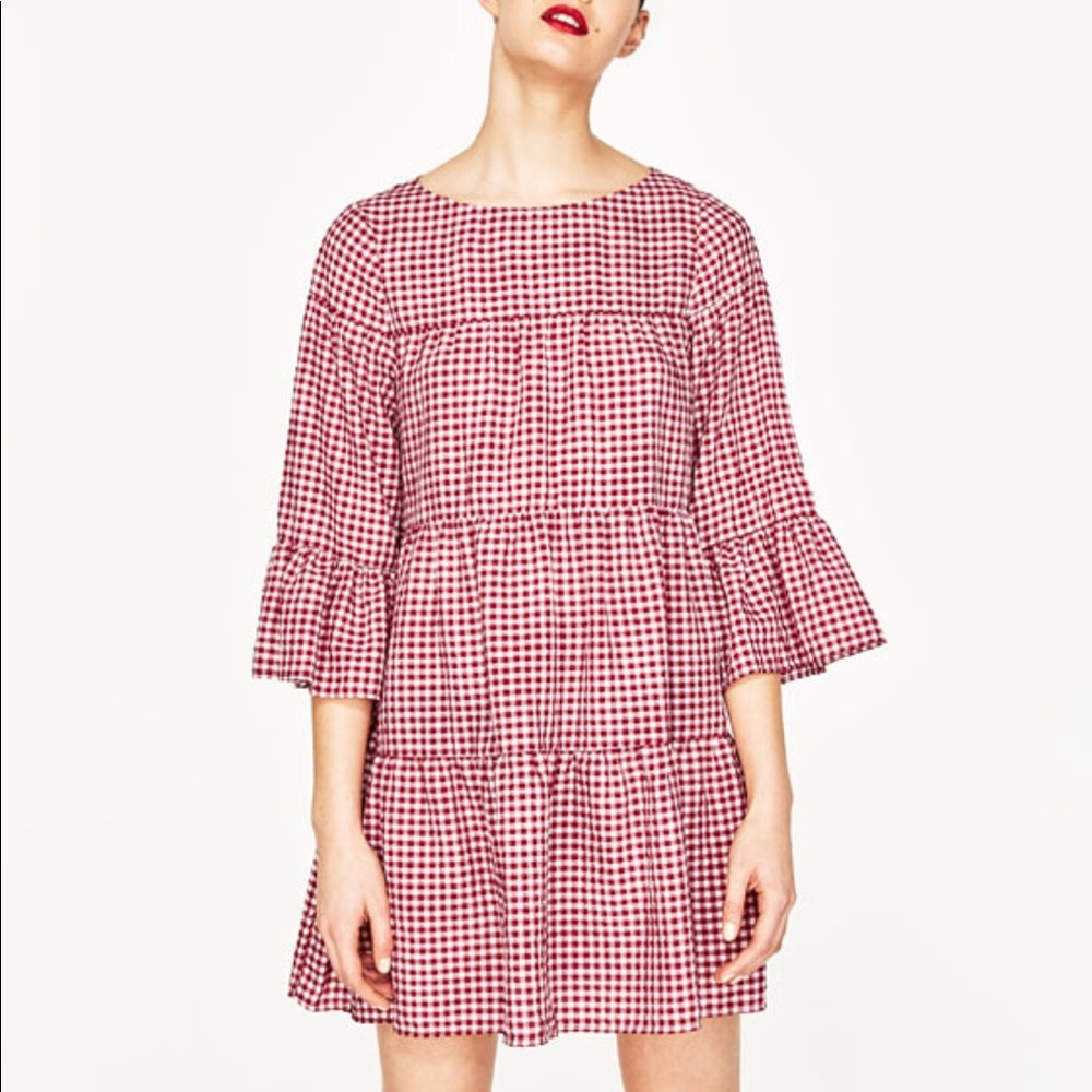 Zara red gingham dress